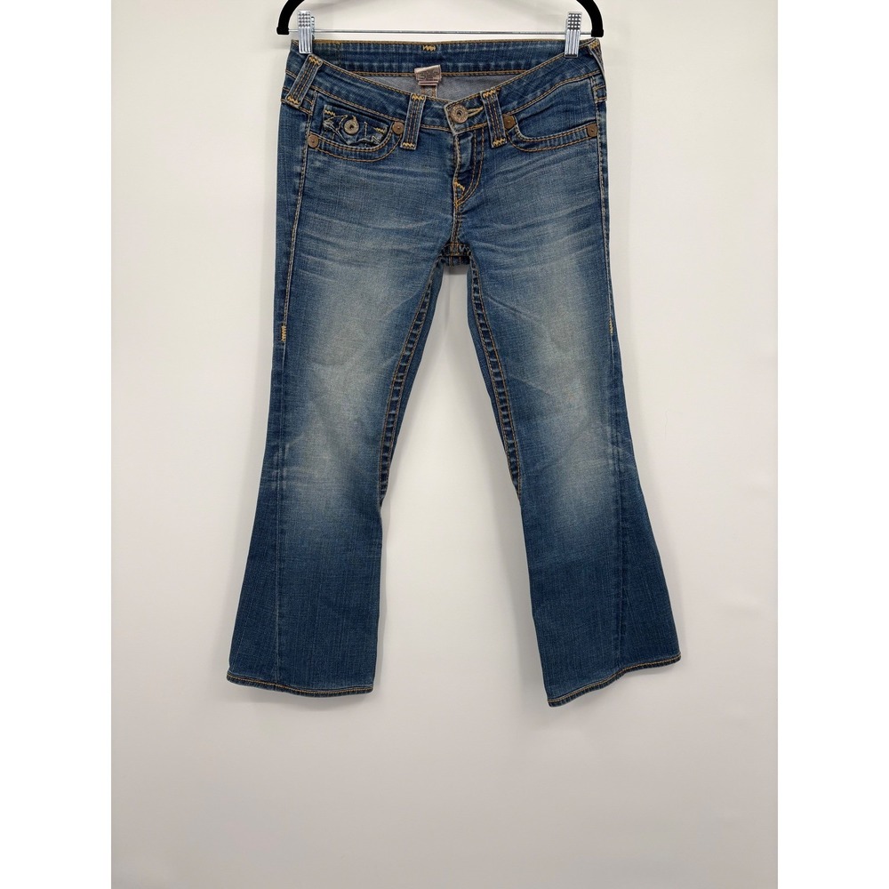 True Religion Joey Bootcut Jeans Women Size 28 Blue Wash Denim Made in USA